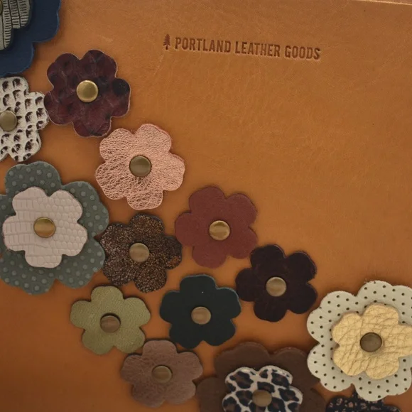 Portland Leather Customized Sunflower Medium Crossbody Tote NWOT - Picture 5 of 13